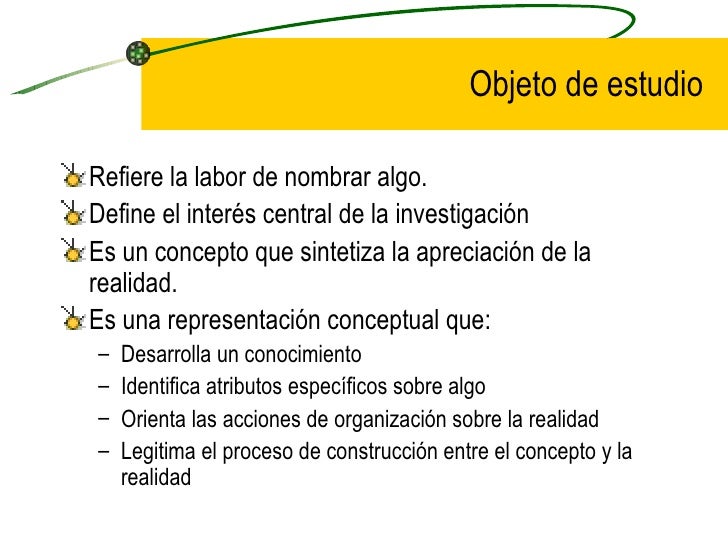 Taller para construir un objeto de estudio y problema (1) Taller para construir un objeto de estudio y problema (1)