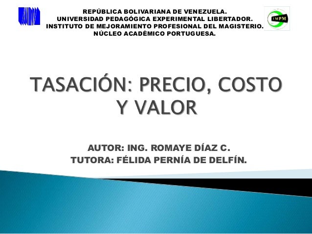 VALOR TASACION valor tasacion: