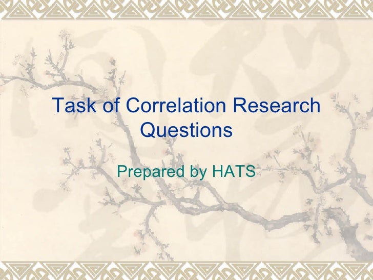 Correlation research question examples