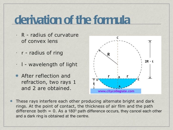 Calculation Of Radius Of Newton Rings Calculation Of Radius Of Newton Rings