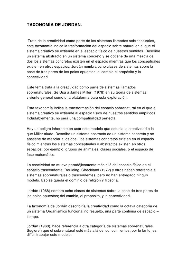 Taxonomía de jordan unidad 3