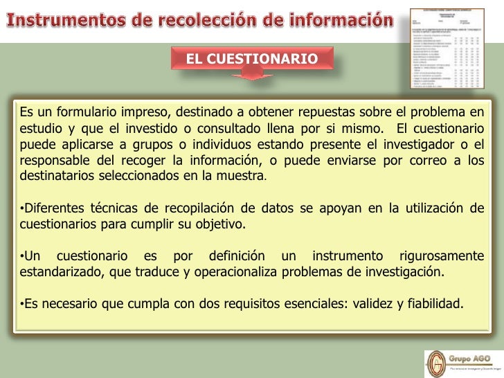 Técnicas e instrumentos de recolección de información