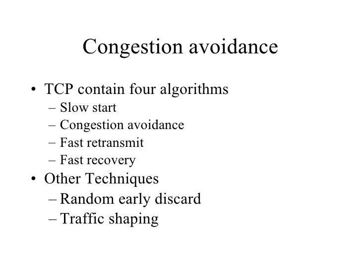 Congestion Avoidance In Tcp Tcp Congestion Avoidance