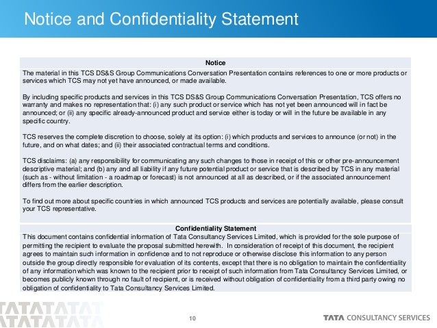 example notice confidentiality of
