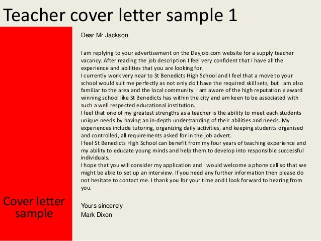 reading teacher cover letters