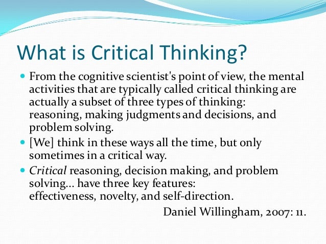 Critical Thinking Reasoning