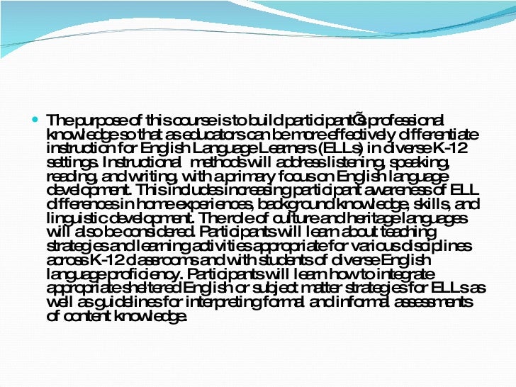 learners instruction english of