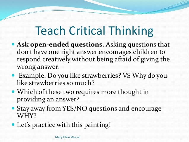 Critical thinking questions in mathematics