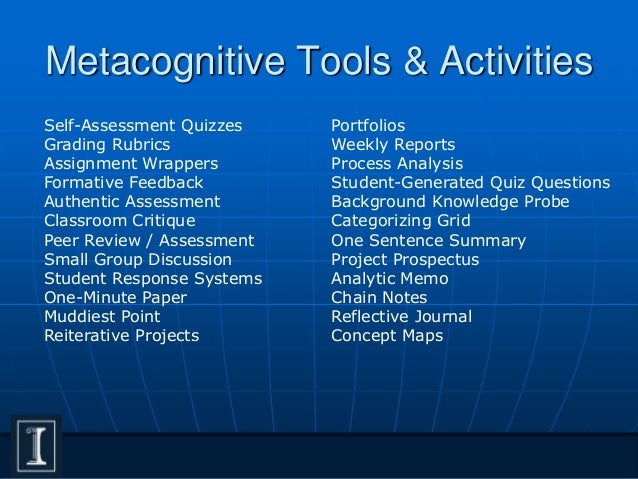 Metacognitive essay example