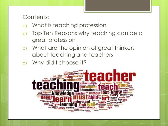Why Did You Choose A Teacher