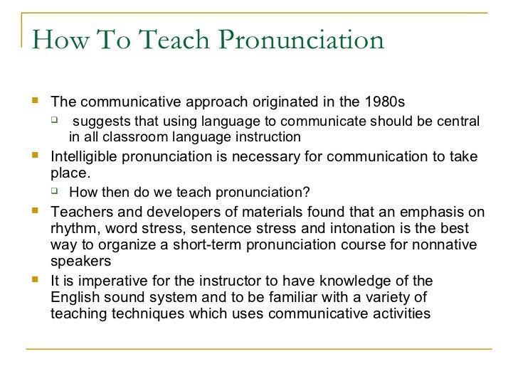 Teaching pronunciation