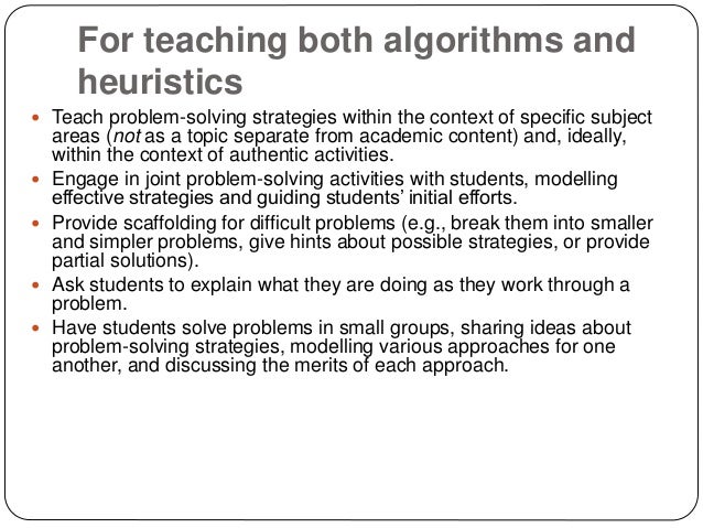 Examples Of Heuristics In Problem Solving