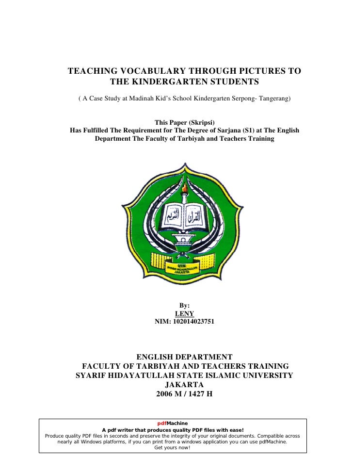 deskriptif contoh skripsi inggris bahasa through vocabulary kindergarten the pictures to Teaching