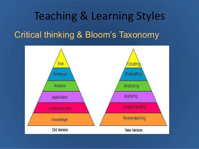 how do blooms taxonomy and critical thinking work together