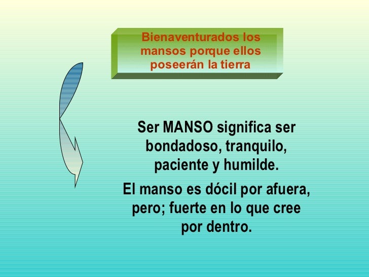 Resultado de imagen para Bienaventurados los mansos porque poseerán la tierra