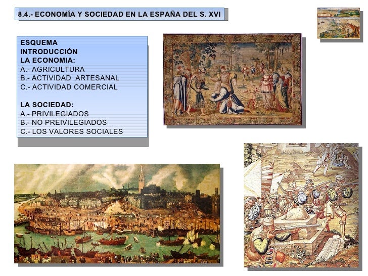 Tema 8.4. Economia Y Sociedad En La EspañA Del Siglo Xvi. Resumen