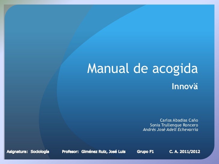 EJEMPLO DE MANUAL DE BIENVENIDA ejemplo de manual de bienvenida: