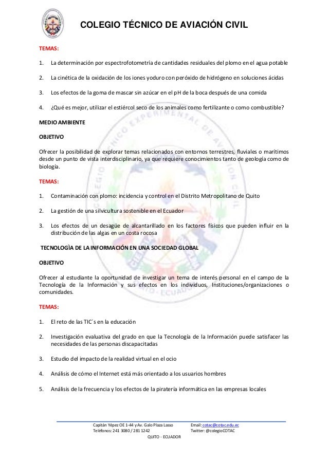 Monografia temas