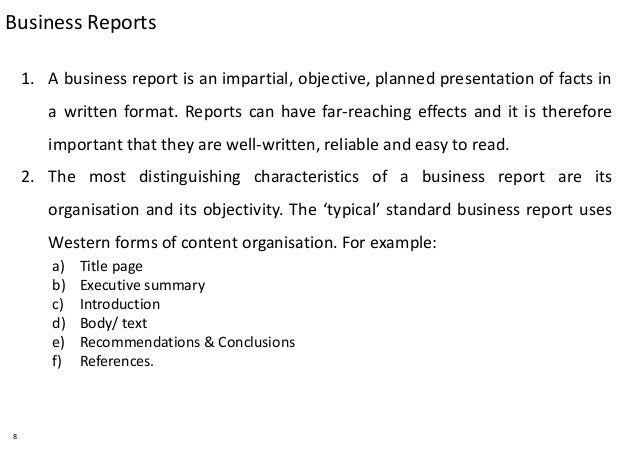 Writing reports  University of Leicester