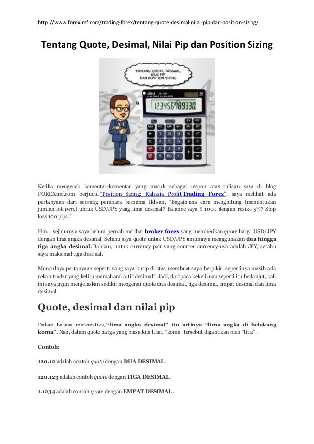 Forex position sizing