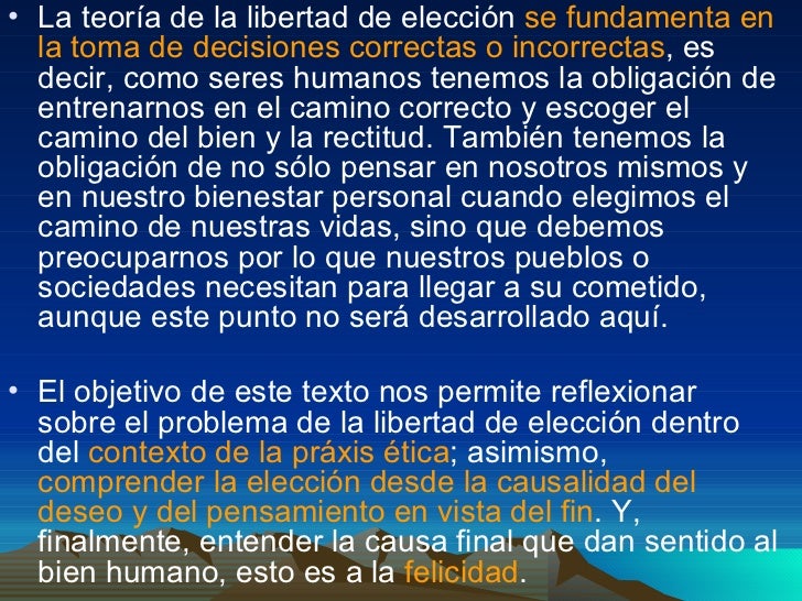Teoría de la libertad de elección
