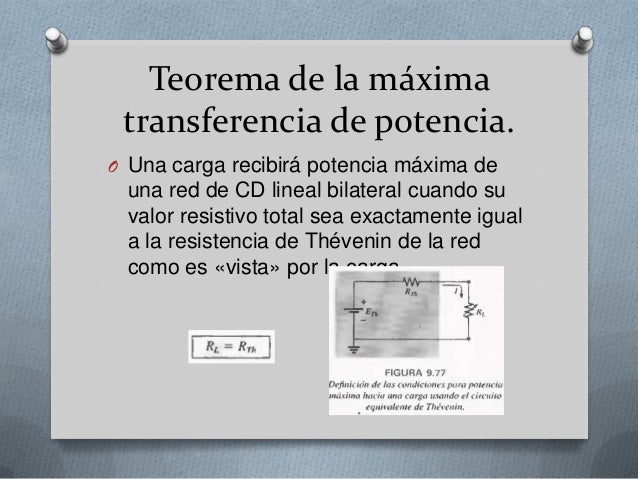 Teoremas millman y potencia