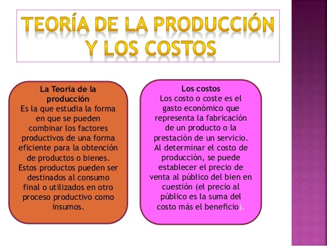 Teoría De La Producción Y Costos