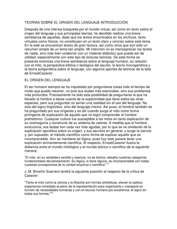 EL LENGUAJE ORIGEN el lenguaje origen: