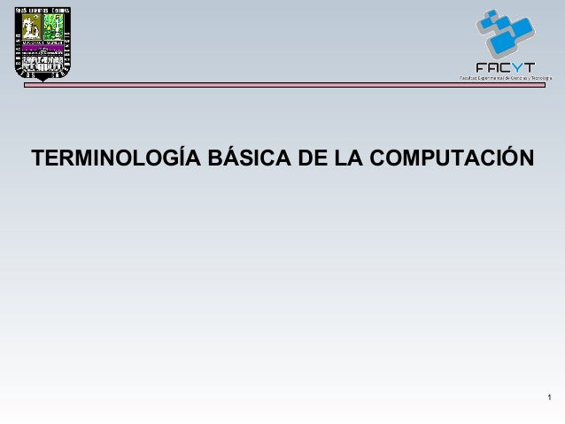 TERMINOLOGIA COMPUTACION terminologia computacion: