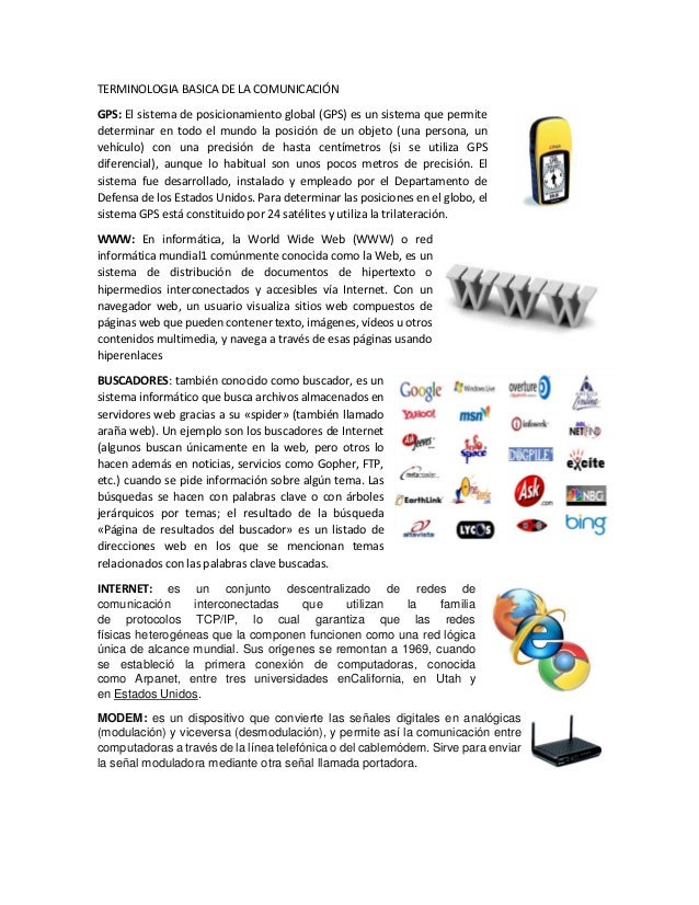 TERMINOLOGIA COMPUTACION terminologia computacion: