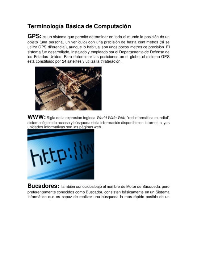 TERMINOLOGIA COMPUTACION terminologia computacion: