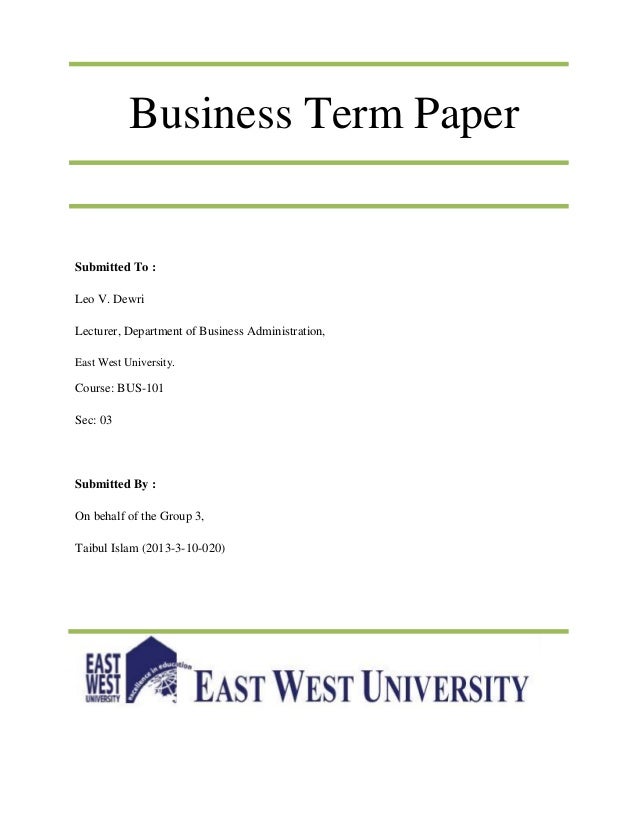 Term Paper About Business