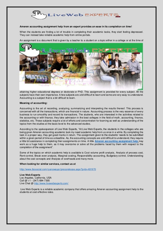 Accounting Assignment Help Online