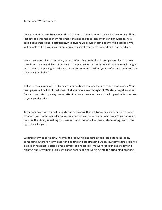 Term paper typing service