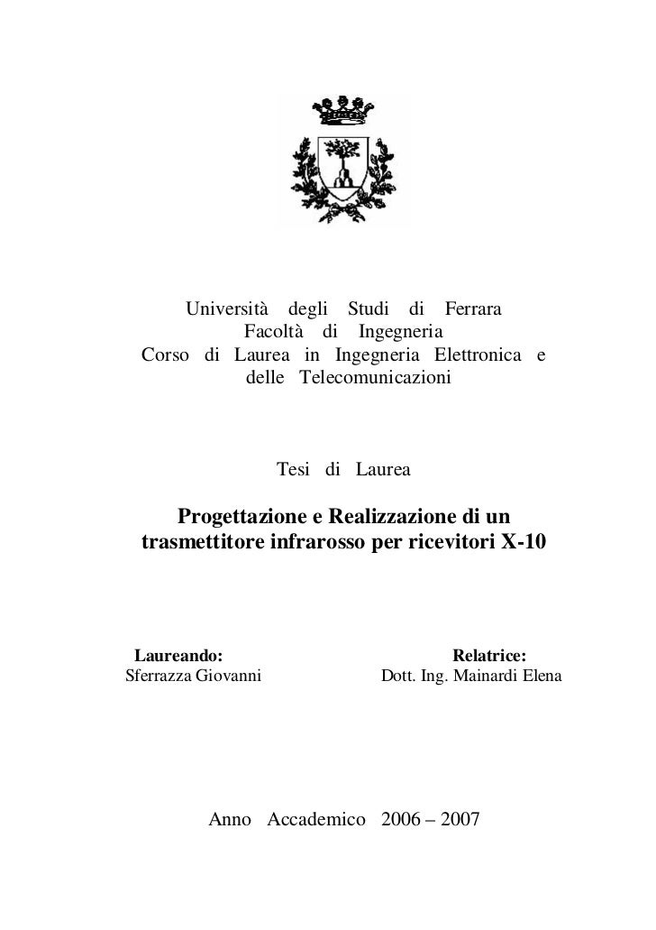 Esempio Tesi Di Laurea Triennale Statistica