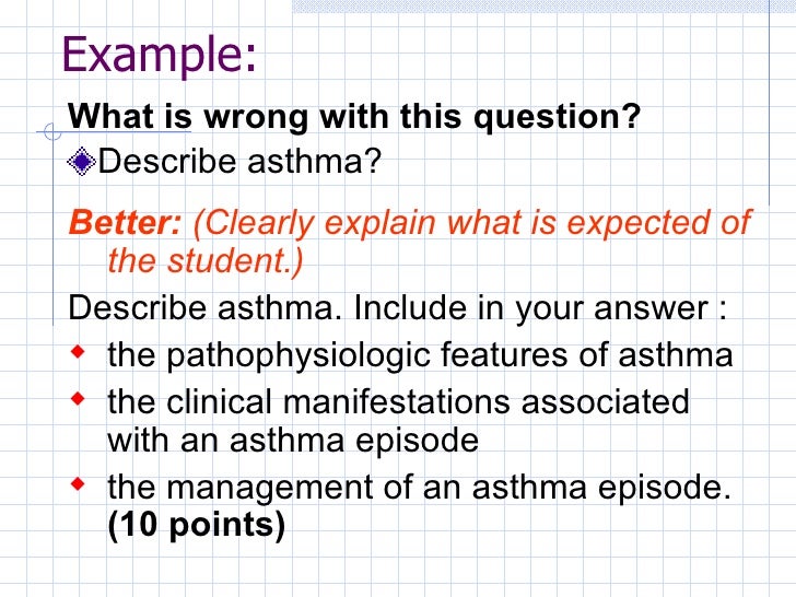 Writing essay and higher order test items