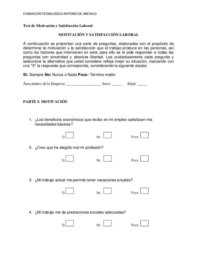 TEST MEDIR CLIMA LABORAL test medir clima laboral: