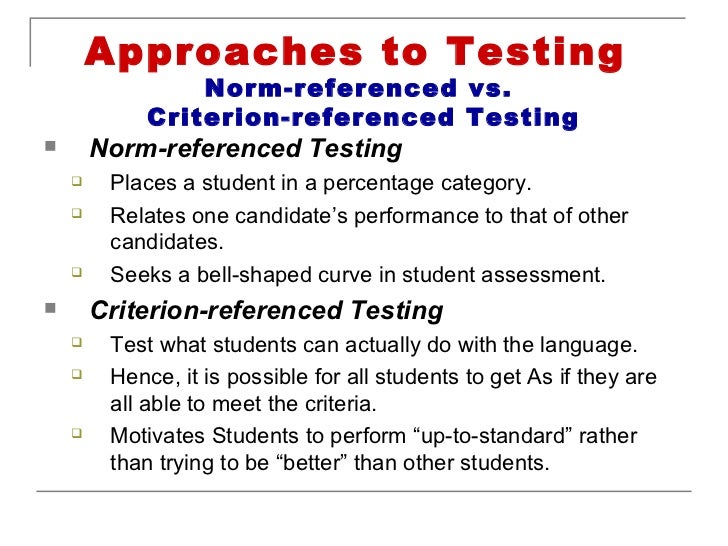 criterion referenced assessment