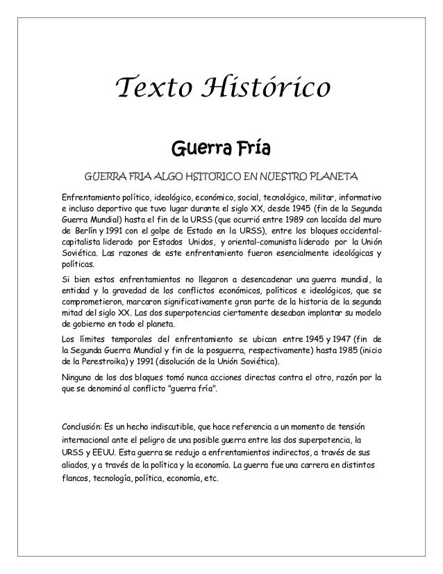 Resultado de imagen para texto historico ejemplo