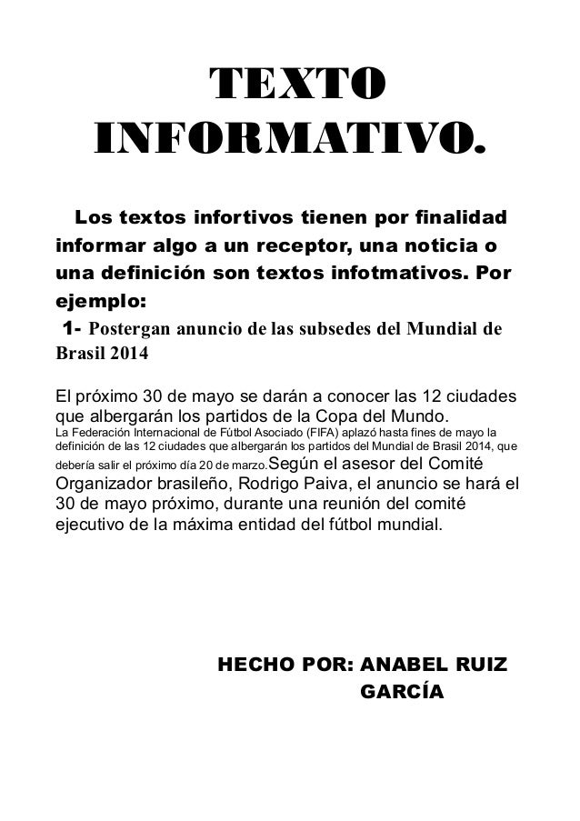 Resultado de imagen para texto informativo ejemplo