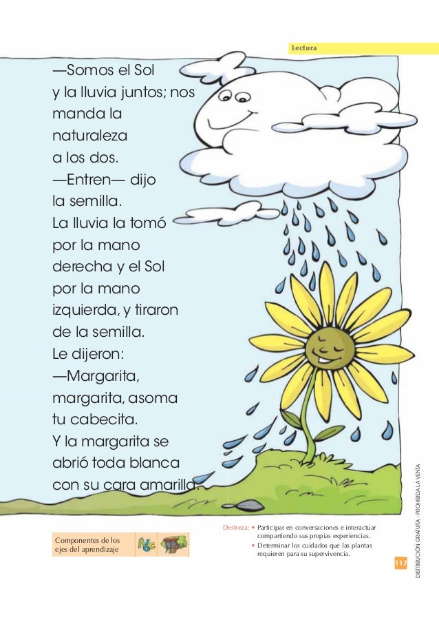 117
DISTRIBUCIÓN GRATUITA - PROHIBIDA LA VENTA
Lectura
—Somos el Sol
y la lluvia juntos; nos
manda la
naturaleza
a ...