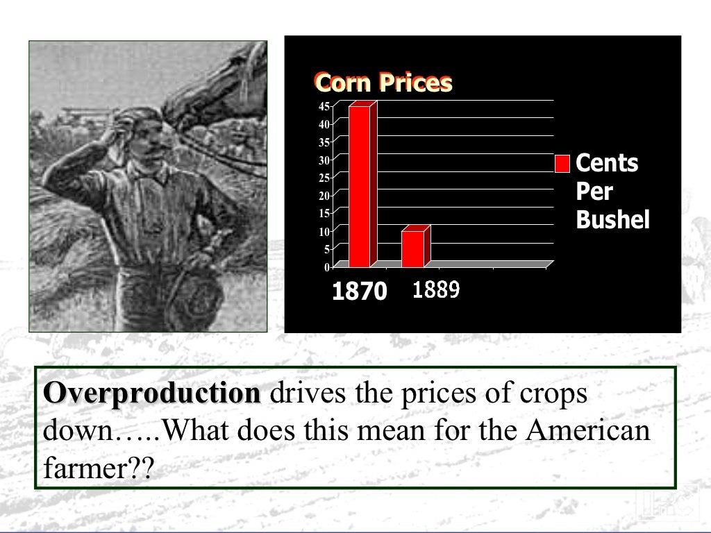 Overproduction drives the prices of