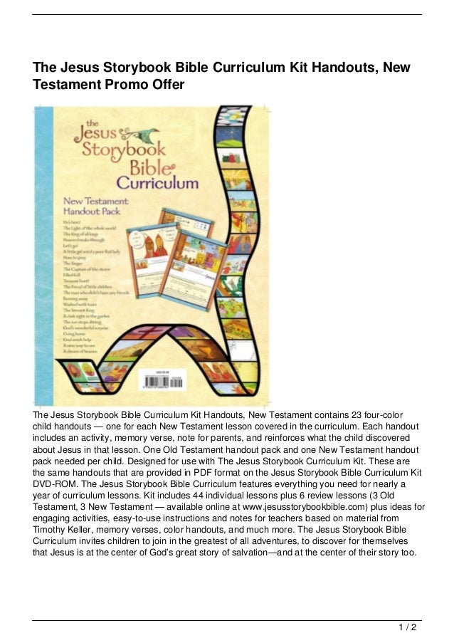 The jesus storybook bible curriculum kit handouts new testament prom 