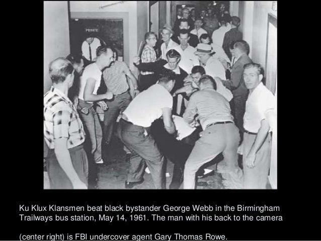 Image result for images of Freedom Riders being beaten by Klan gangs coordinated by J. Edgar Hoover.