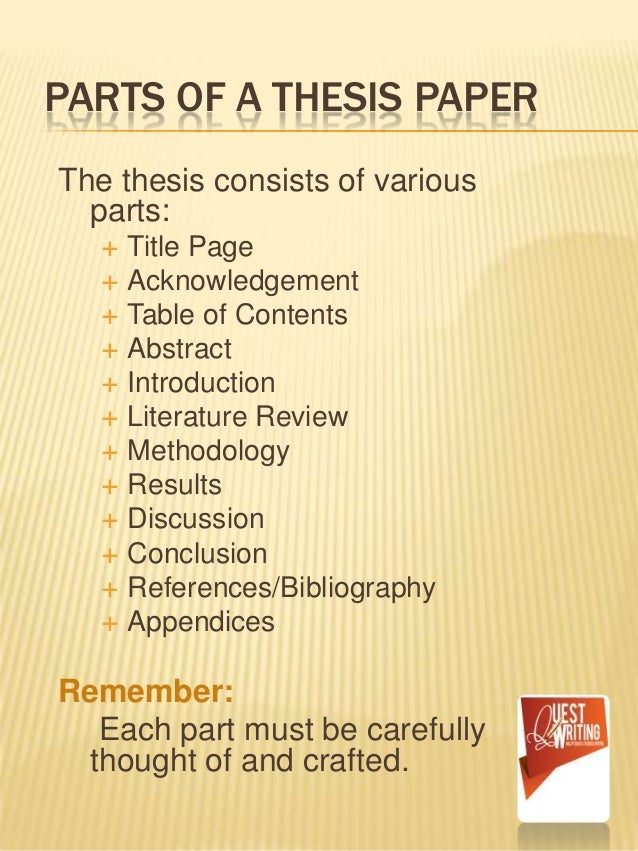 Parts of a Research Paper