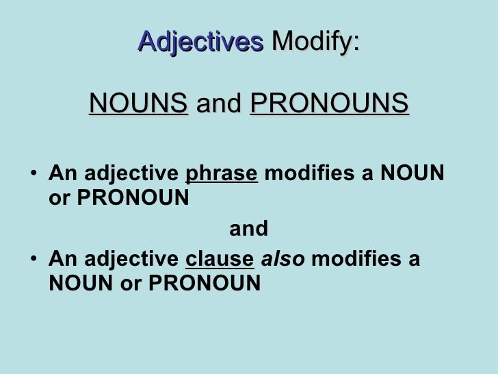 The Adjective Clause
