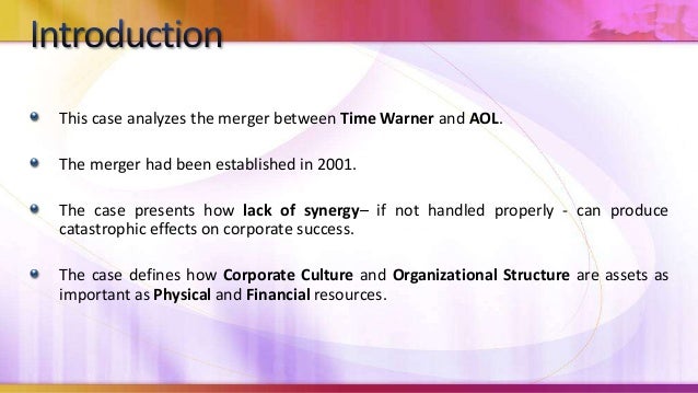 a background of the aol time warner merger a background of the aol time warner merger