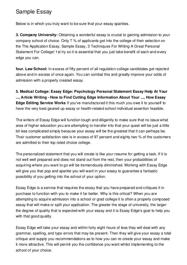 personal writing essay examples