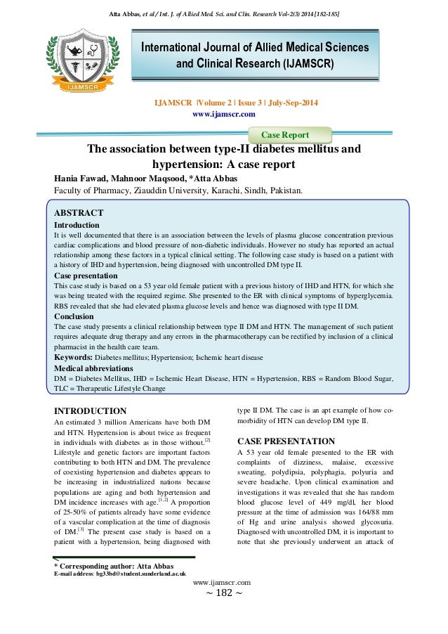 Case studies on diabetes mellitus