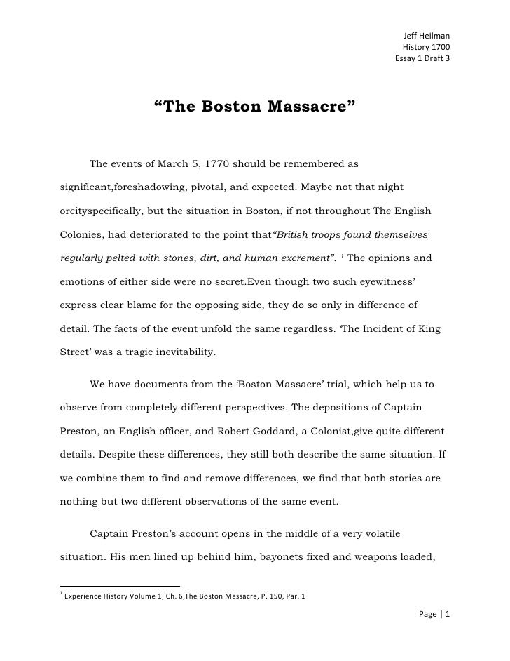 research paper on boston massacre